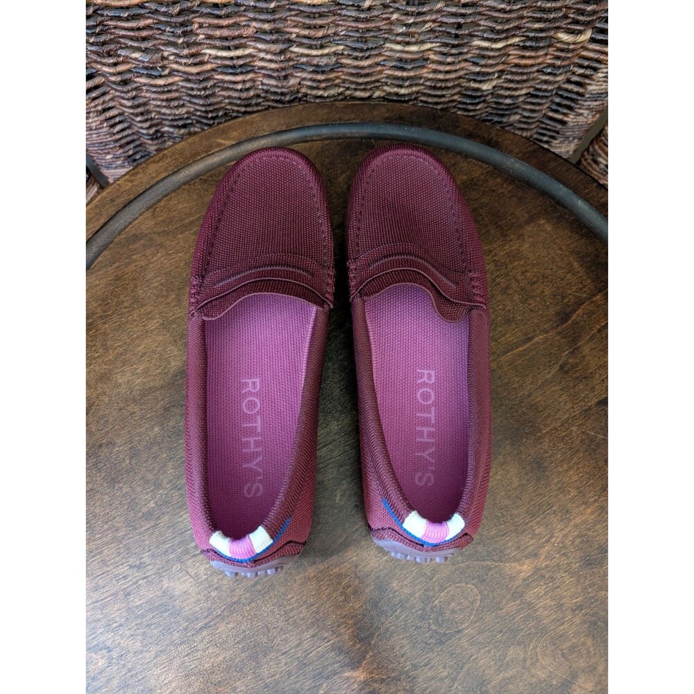 Rothy's The Driver Loafers Women's Size 9 Berry Slip On Shoes Knit Preppy Chic - Picture 7 of 8
